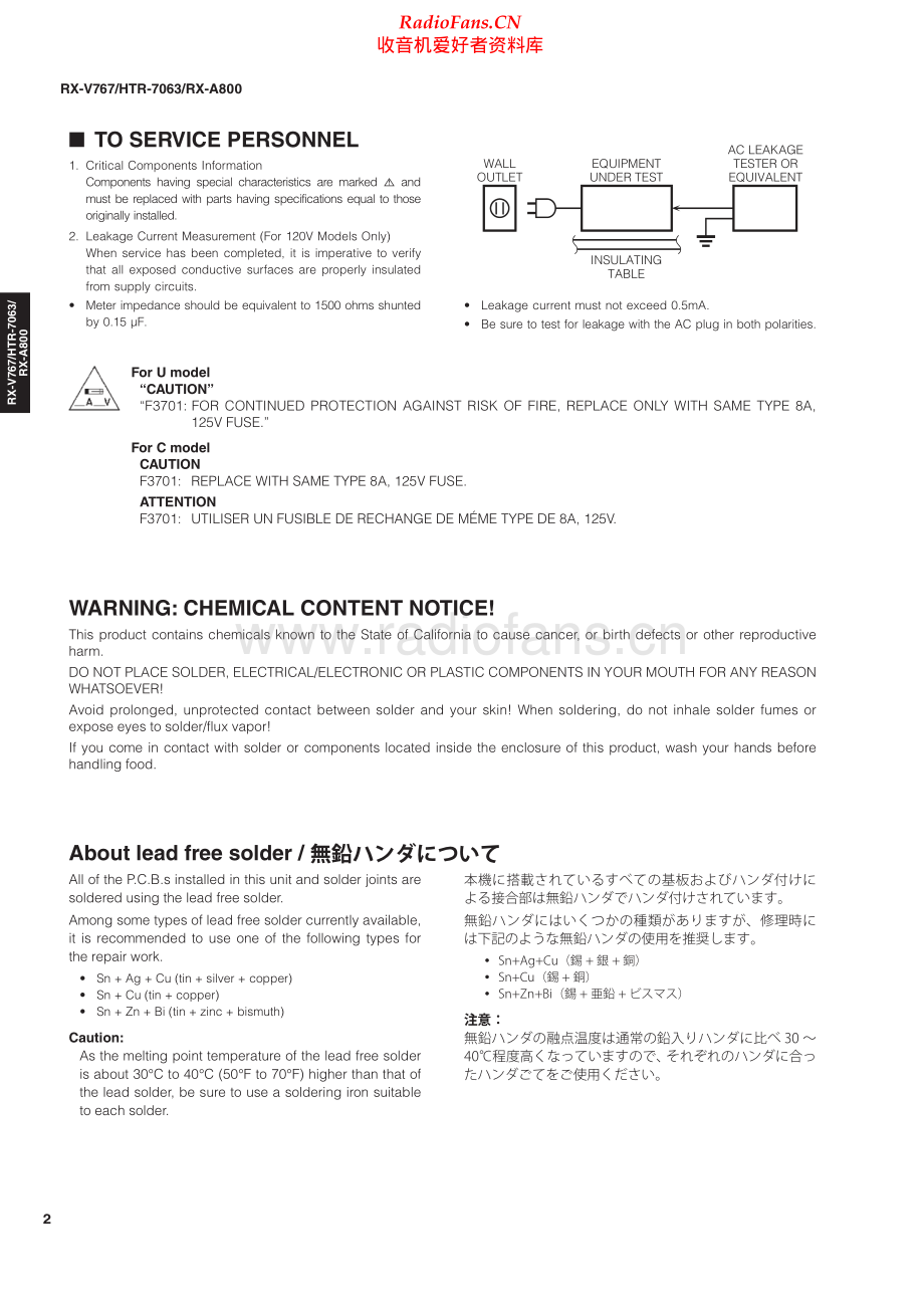 Yamaha-HTR7063-avr-sm 维修电路原理图.pdf_第2页