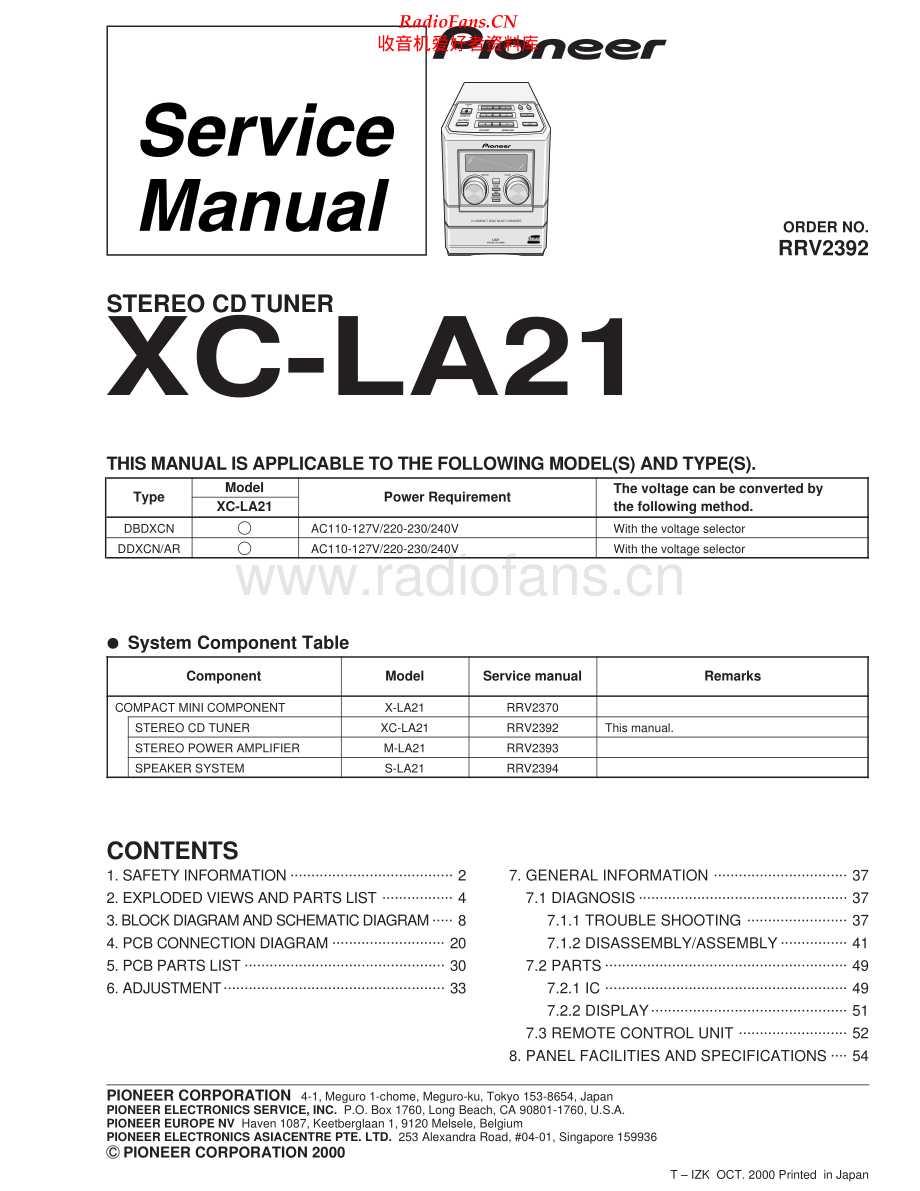 Pioneer-XCLA21-int-sm 维修电路原理图.pdf_第1页