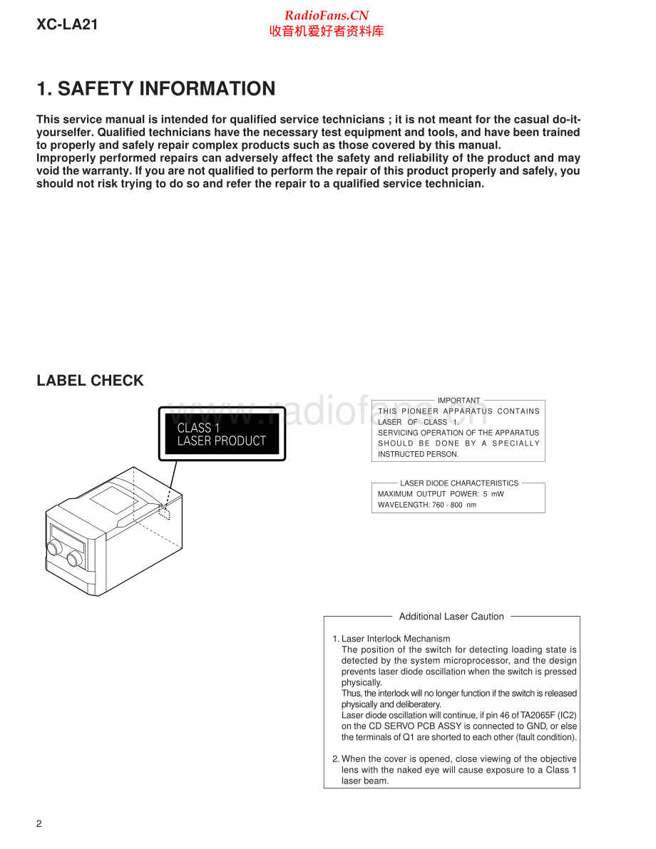 Pioneer-XCLA21-int-sm 维修电路原理图.pdf_第2页