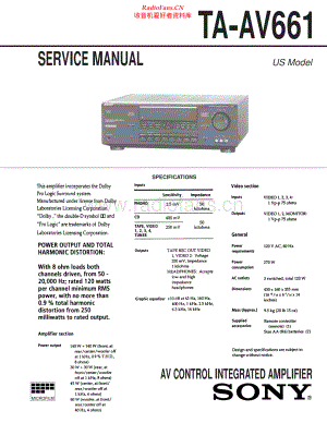 Sony-TAAV661-int-sm 维修电路原理图.pdf