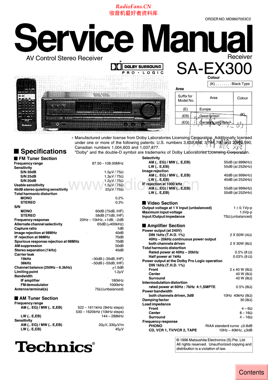 Technics-SAEX300-avr-sm 维修电路原理图.pdf_第1页