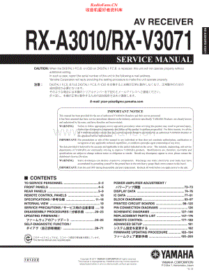 Yamaha-RXV3071-avr-sm(1) 维修电路原理图.pdf