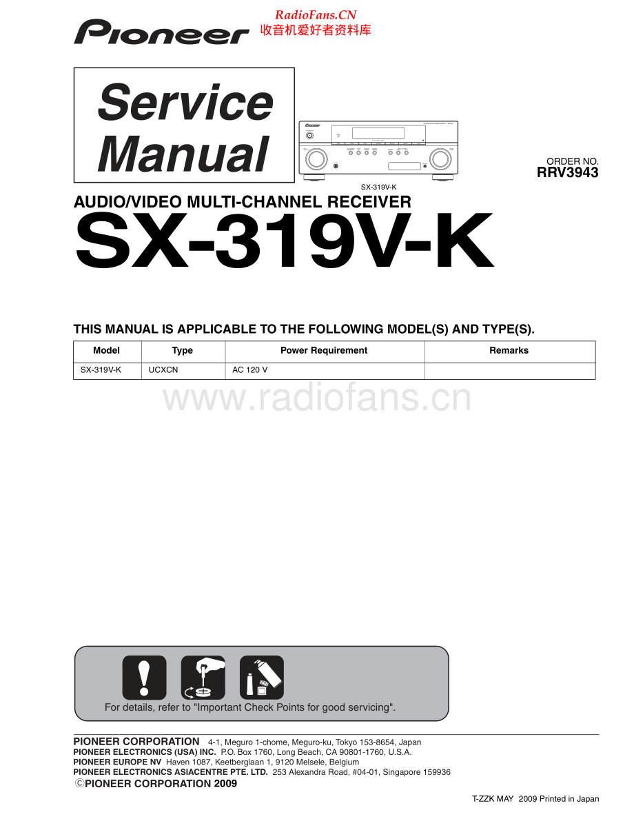 Pioneer-SX319VK-avr-sm 维修电路原理图.pdf_第1页