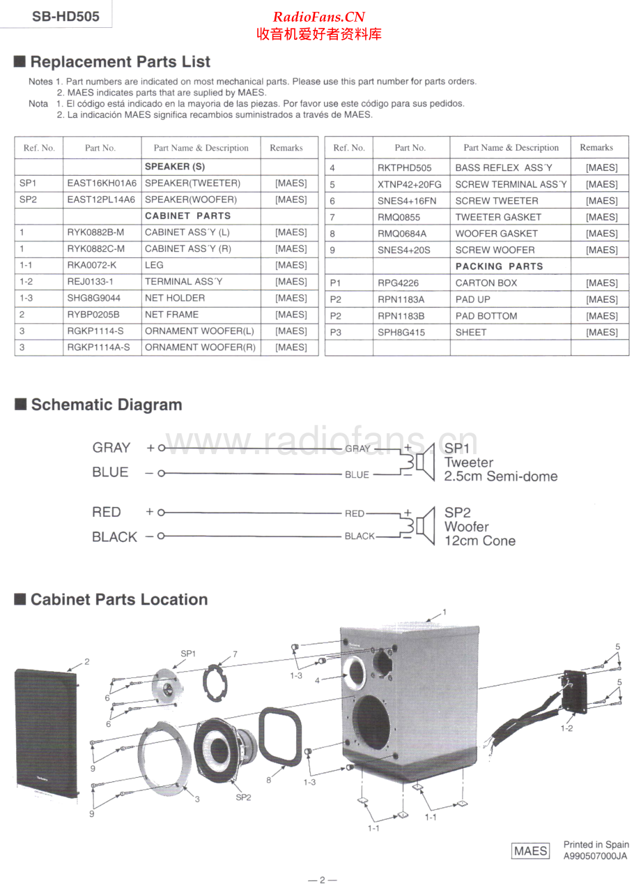 Technics-SBHD505-spk-sm 维修电路原理图.pdf_第2页