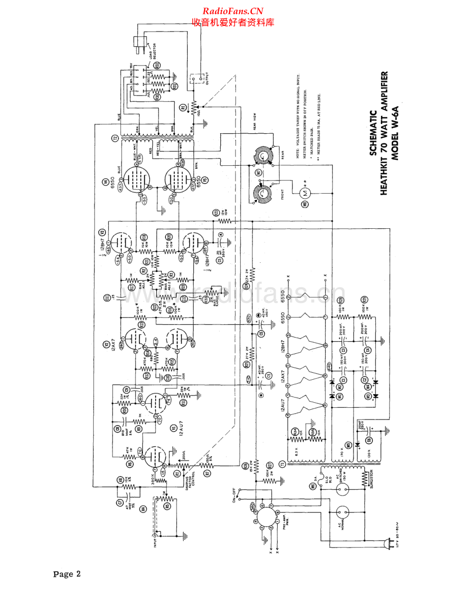 Heathkit-W6A-pwr-sm 维修电路原理图.pdf_第2页