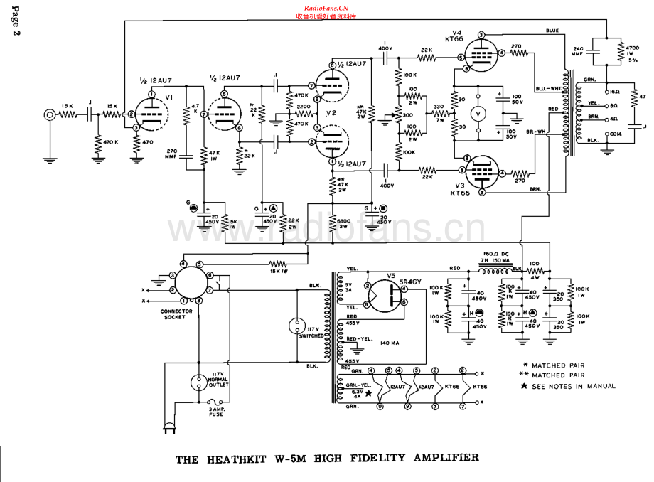 Heathkit-W5M-pwr-sch 维修电路原理图.pdf_第1页