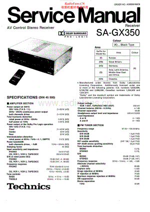 Technics-SAGX350-avr-sm 维修电路原理图.pdf