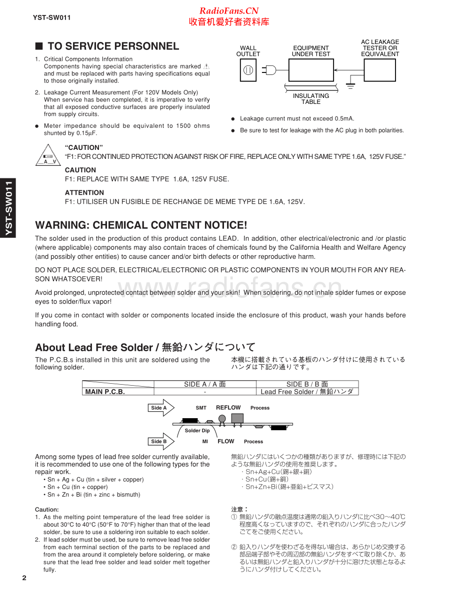 Yamaha-YSTSW011-sub-sm(1) 维修电路原理图.pdf_第2页