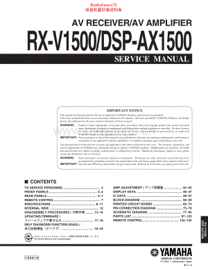 Yamaha-DSPAX1500-avr-sm 维修电路原理图.pdf