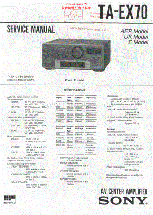 Sony-TAEX70-avr-sm 维修电路原理图.pdf