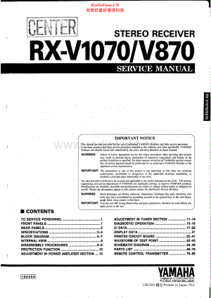 Yamaha-RXV870-avr-sm(1) 维修电路原理图.pdf