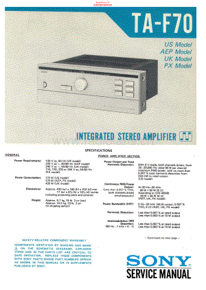 Sony-TAF70-int-sm 维修电路原理图.pdf