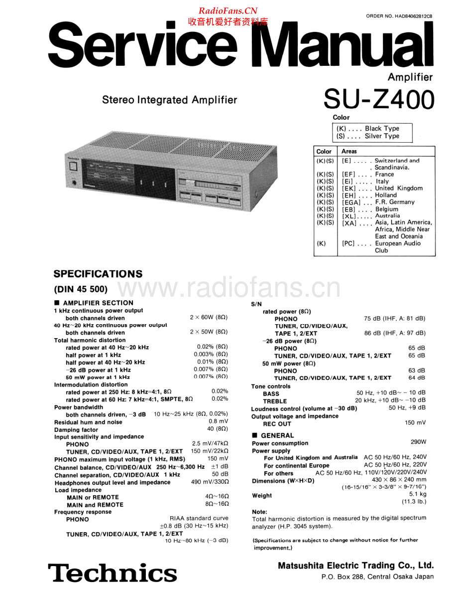 Technics-SUZ400-int-sm 维修电路原理图.pdf_第1页