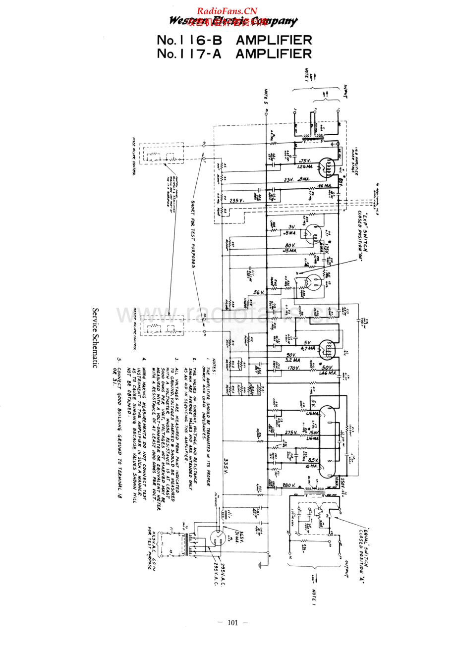 WesternElectric-116B-pre-sch 维修电路原理图.pdf_第1页