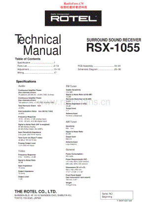 Rotel-RSX1055-ssr-sm 维修电路原理图.pdf