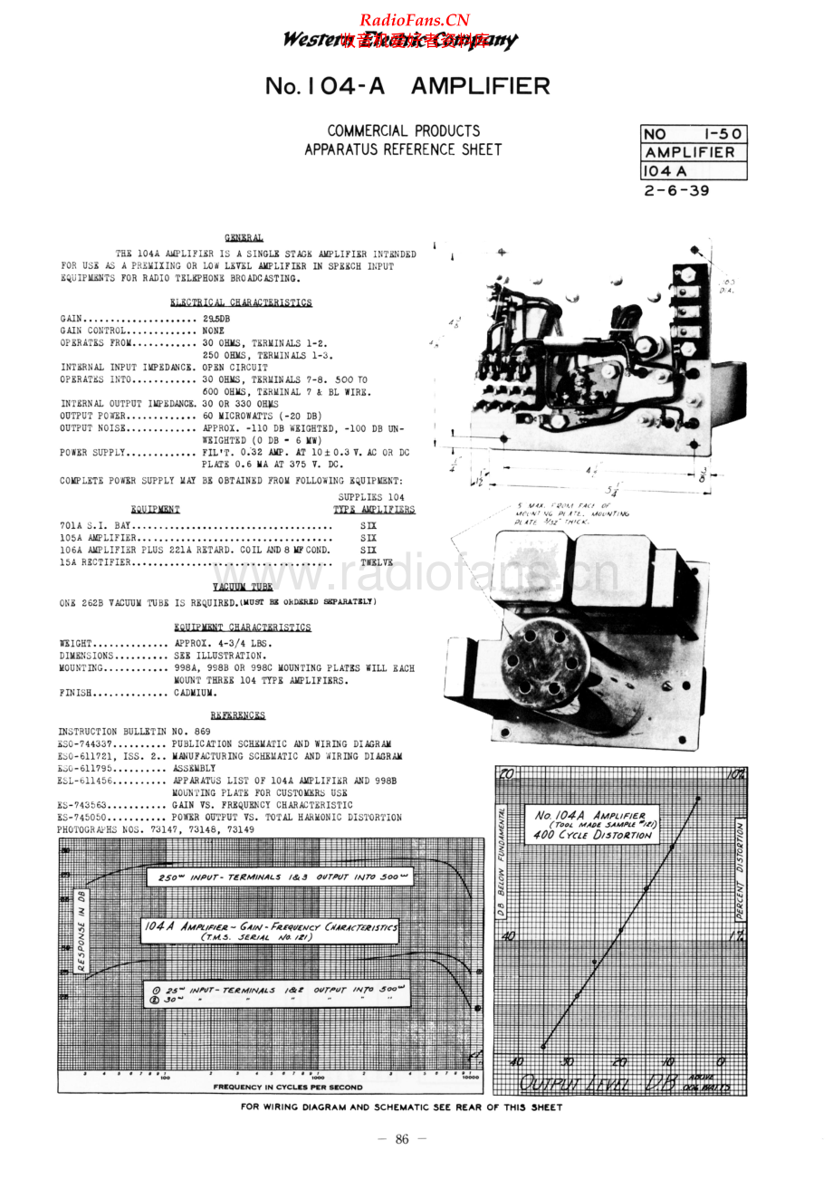 WesternElectric-104A-pwr-sch 维修电路原理图.pdf_第1页