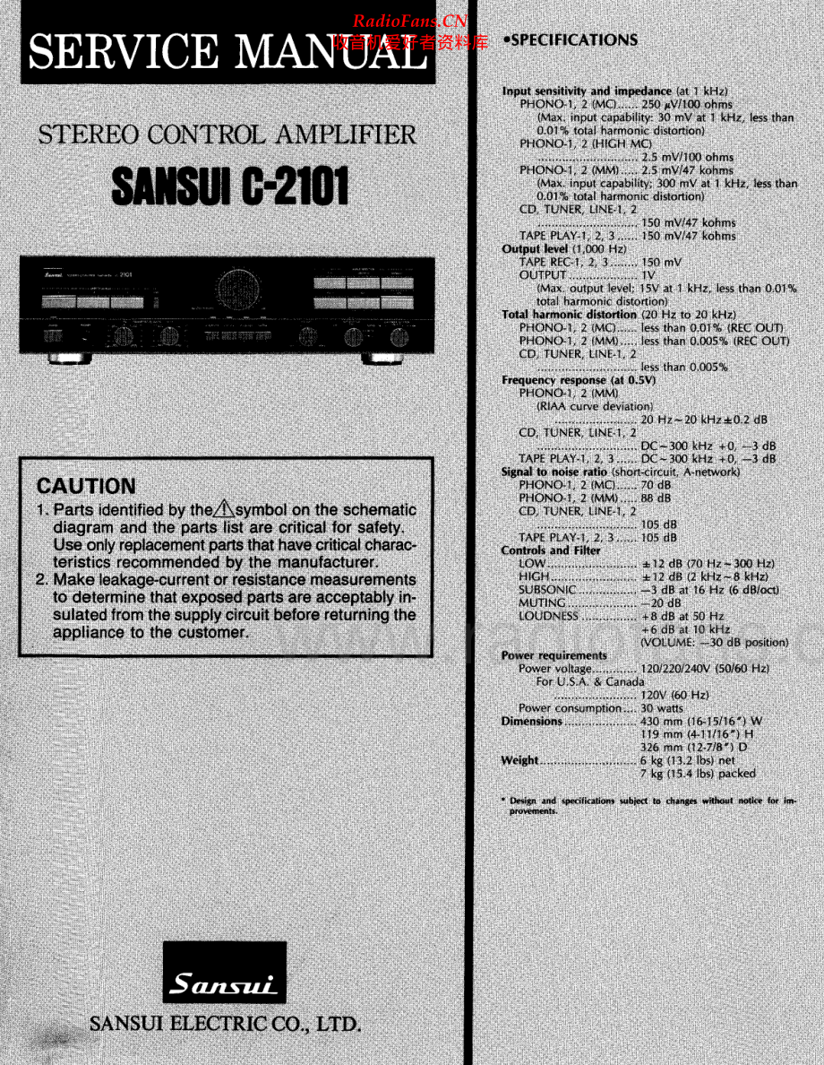Sansui-C2101-pre-sm 维修电路原理图.pdf_第1页