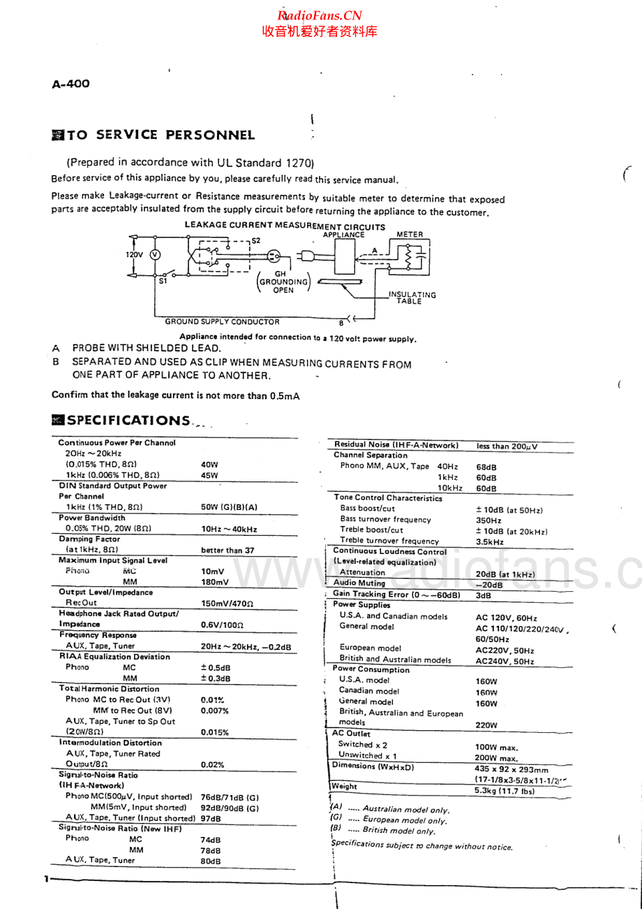Yamaha-A400-int-sm(1) 维修电路原理图.pdf_第2页