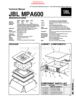 JBL-MPA600-pwr-sm 维修电路原理图.pdf