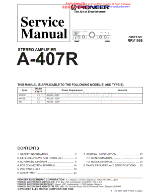 Pioneer-A407R-int-sm 维修电路原理图.pdf