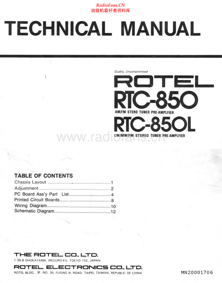 Rotel-RTC850-pre-sm 维修电路原理图.pdf_第1页