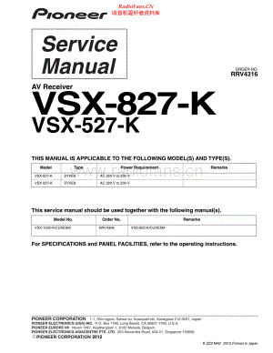 Pioneer-VSX527K-avr-sm 维修电路原理图.pdf
