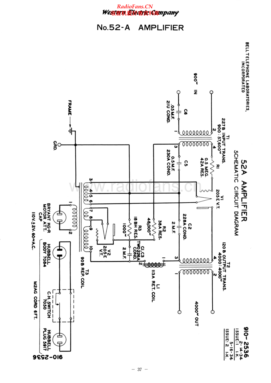 WesternElectric-52A-amp-sch 维修电路原理图.pdf_第1页