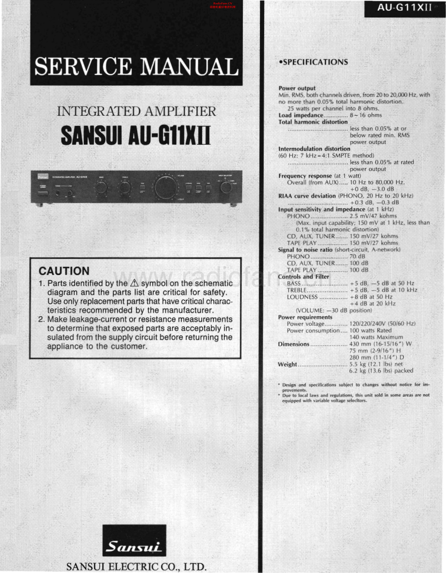 Sansui-AUG11X_MK2-int-sm 维修电路原理图.pdf_第1页