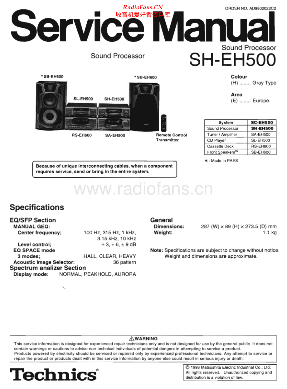 Technics-SHEH500-sp-sm 维修电路原理图.pdf_第1页