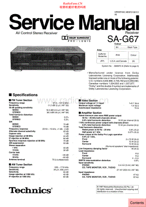 Technics-SAG67-avr-sm 维修电路原理图.pdf