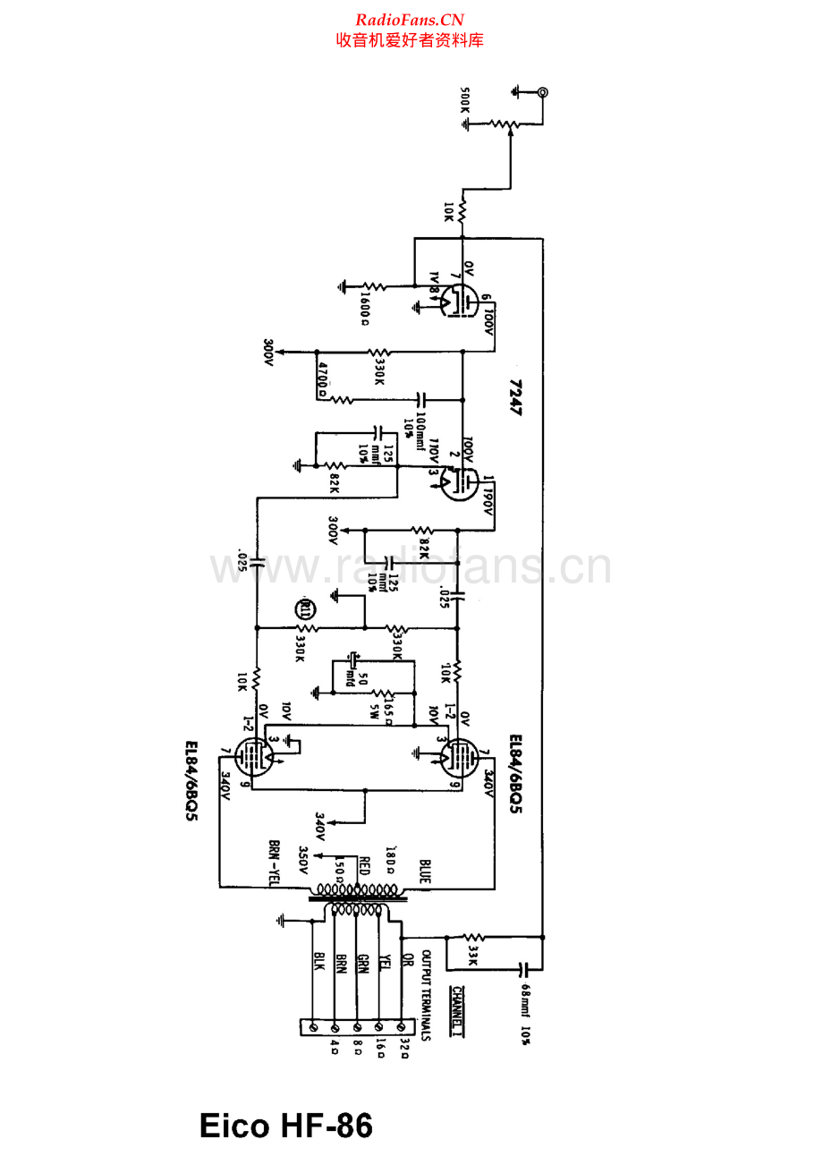 Eico-HF86-pwr-sch维修电路原理图.pdf_第1页