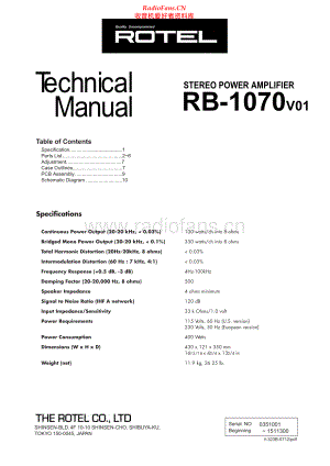 Rotel-RB1070_v01-pwr-sm 维修电路原理图.pdf