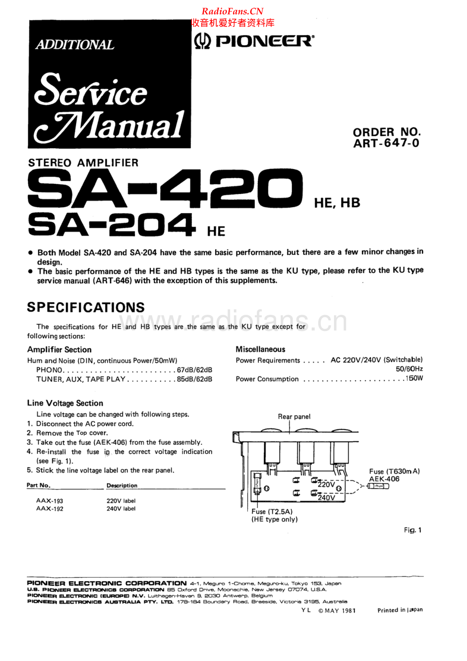 Pioneer-SA204-int-sch 维修电路原理图.pdf_第2页