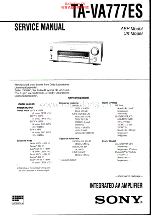 Sony-TAVA777ES-int-sm 维修电路原理图.pdf