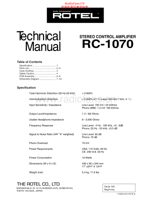 Rotel-RC1070-pre-sm 维修电路原理图.pdf