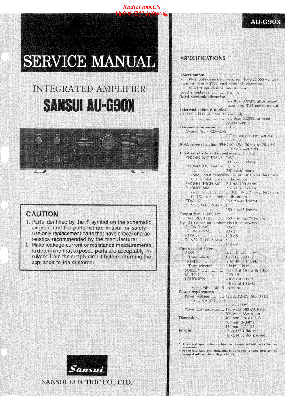 Sansui-AUG90X-int-sm 维修电路原理图.pdf_第1页