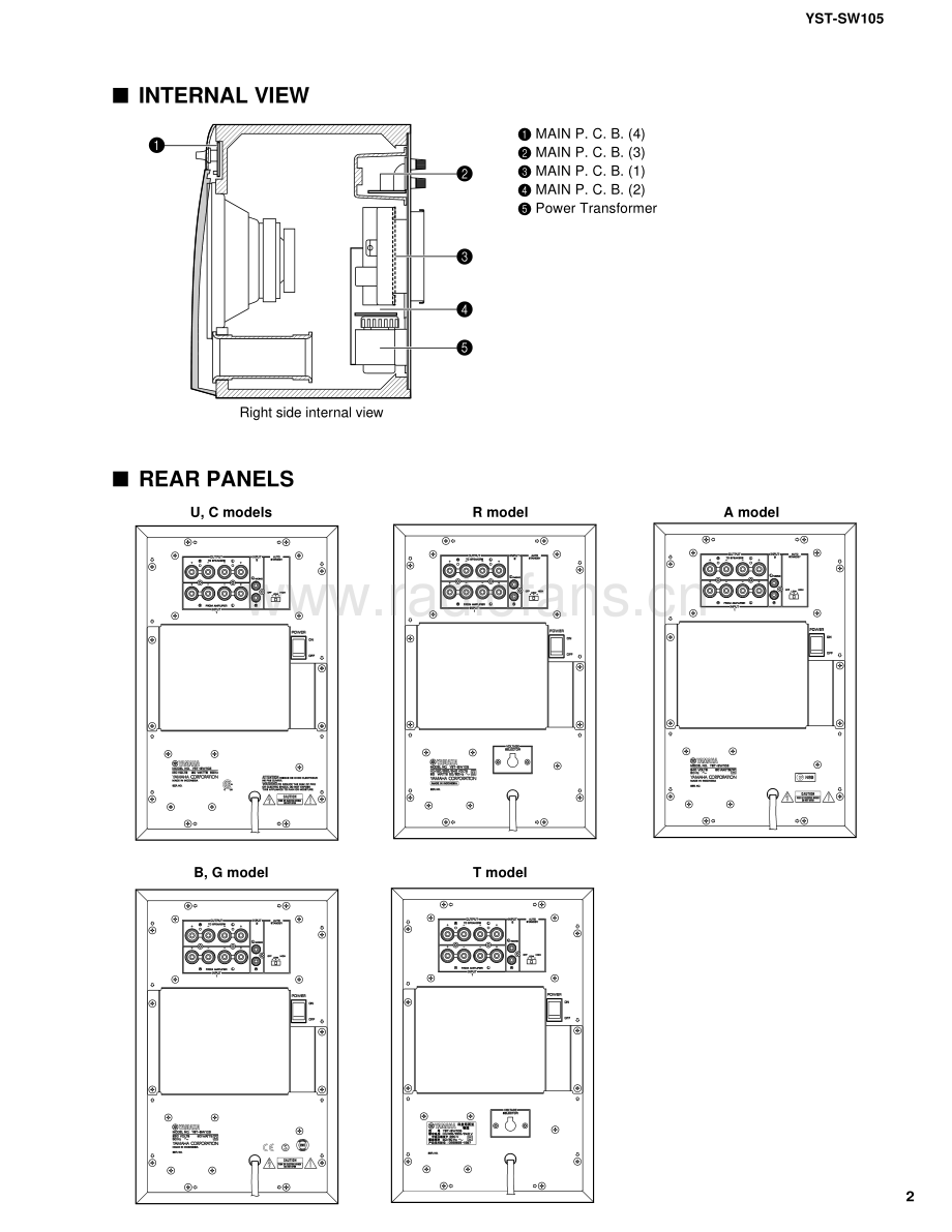 Yamaha-YSTSW105-sub-sm 维修电路原理图.pdf_第3页