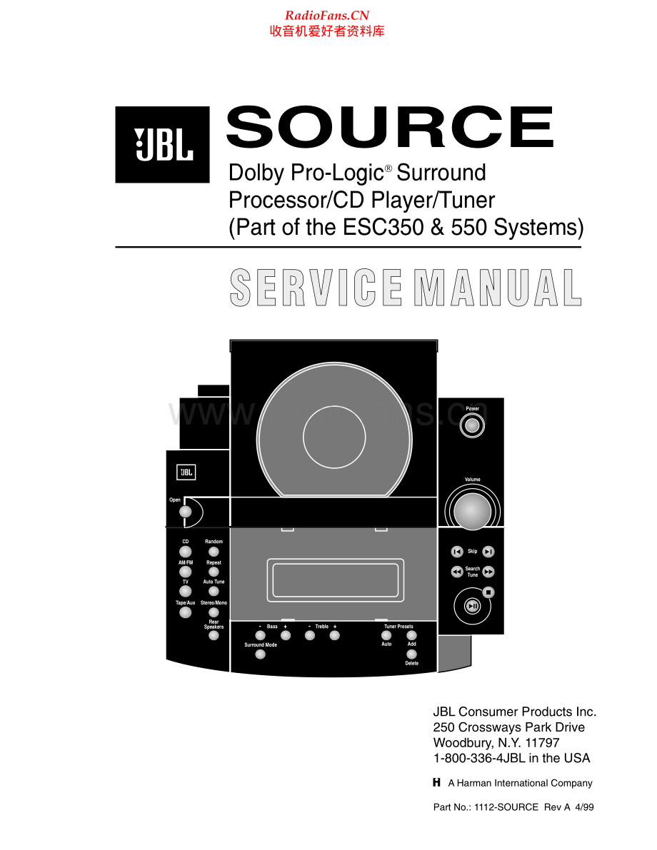 JBL-ESC350-sur-sm1 维修电路原理图.pdf_第1页