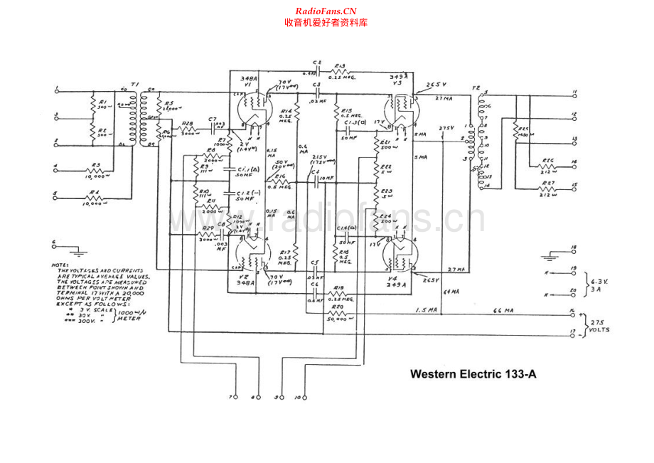 WesternElectric-WE133A-amp-sch 维修电路原理图.pdf_第1页