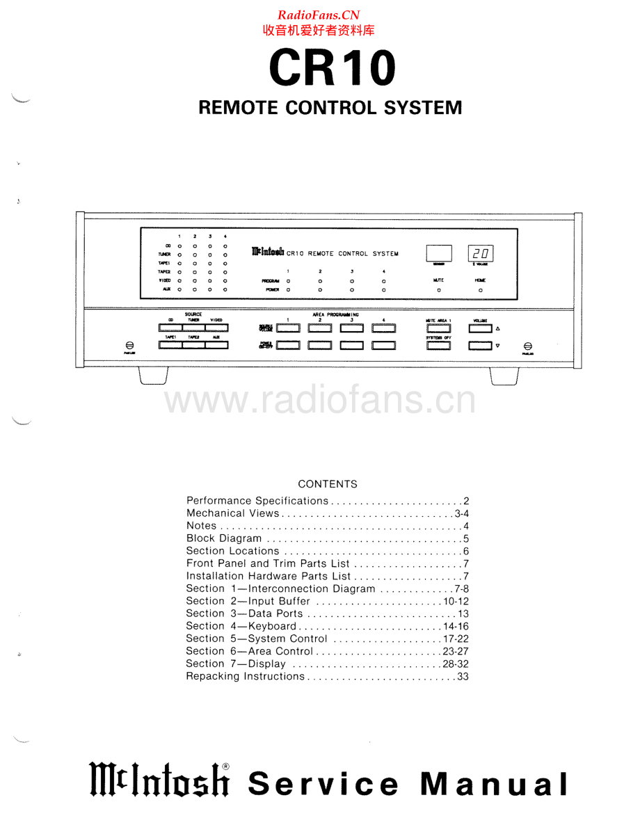 McIntosh-CR10-rem-sm 维修电路原理图.pdf_第1页