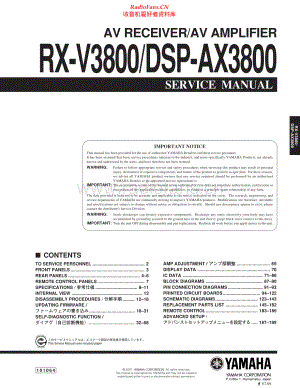 Yamaha-DSPAX3800-avr-sm 维修电路原理图.pdf