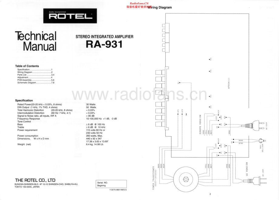 Rotel-RA931-int-tm 维修电路原理图.pdf_第1页