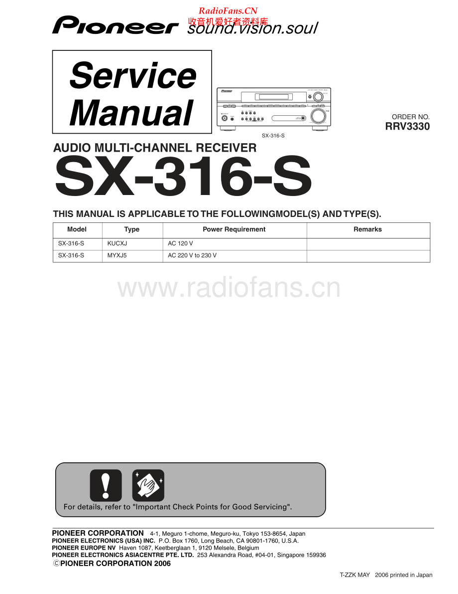 Pioneer-SX316S-avr-sm1 维修电路原理图.pdf_第1页