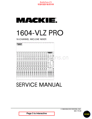 Mackie-1604VLZPRO-mix-sm 维修电路原理图.pdf
