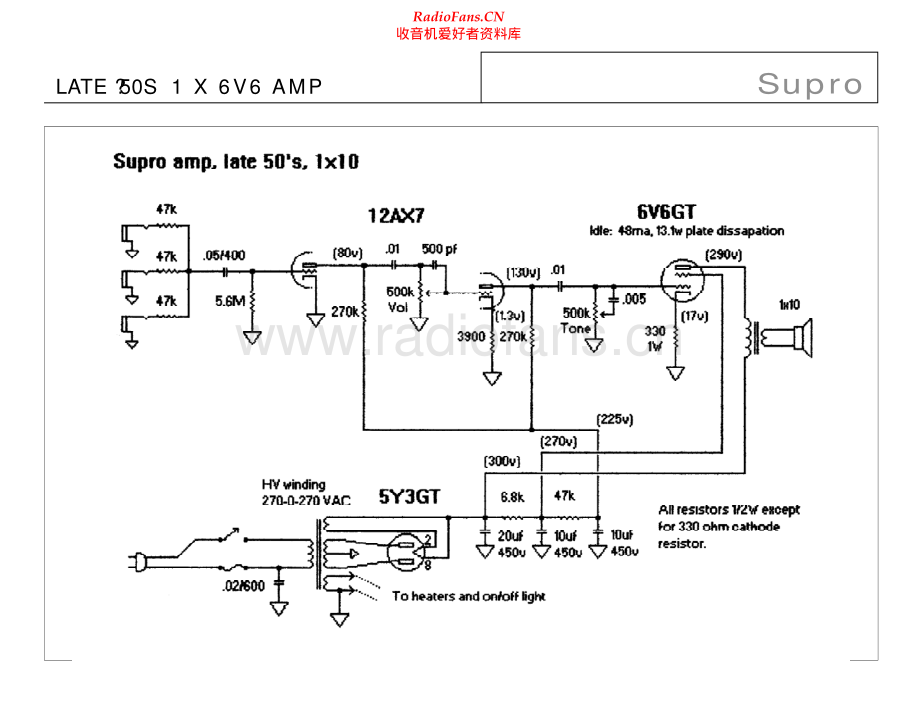 Supro-6V6GT-pwr-sch 维修电路原理图.pdf_第1页