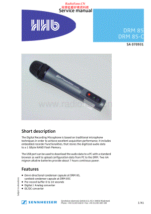 Sennheiser-DRM85-mic-sm 维修电路原理图.pdf