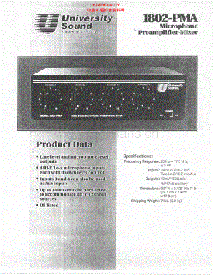 UniversitySound-1802PMA-pre-sm 维修电路原理图.pdf