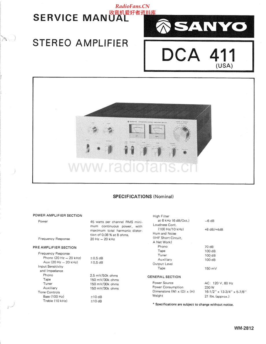 Sanyo-DCA411-int-sm 维修电路原理图.pdf_第1页