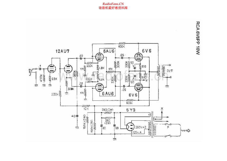 RCA-6V6PP-pwr-sch 维修电路原理图.pdf_第1页