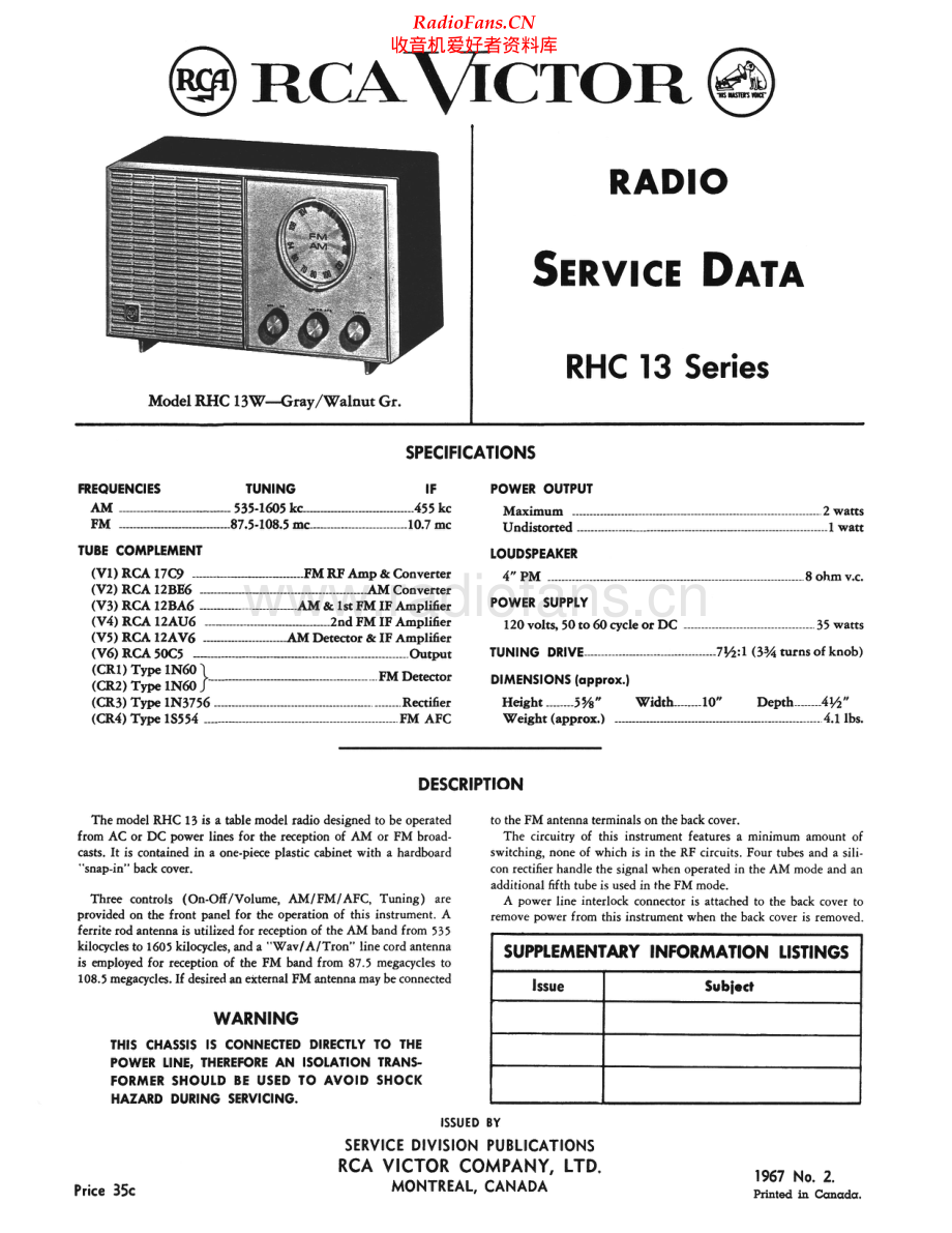RCA-RHC13Series-pr-sm 维修电路原理图.pdf_第1页